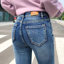 Load image into Gallery viewer, NEW Women Stretch High Waist Classic Retro  Jeans Lady Plus Size 38 40 Skinny Pants Push Up Leggings Mom Jeans Pencil Trousers