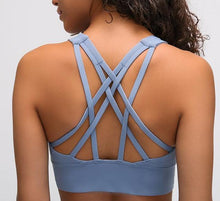 Load image into Gallery viewer, NWT Naked-feel Fabric Anti-sweat Pro Training Fitness Bras Crop Tops Women Push Up Shockproof Running Sports Bras Top