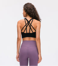 Load image into Gallery viewer, NWT Naked-feel Fabric Anti-sweat Pro Training Fitness Bras Crop Tops Women Push Up Shockproof Running Sports Bras Top