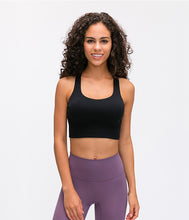 Load image into Gallery viewer, NWT Naked-feel Fabric Anti-sweat Pro Training Fitness Bras Crop Tops Women Push Up Shockproof Running Sports Bras Top