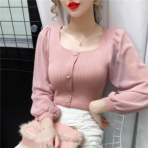 New 2020 Autumn Long Sleeve Women Blouse Shirt Fashion Casual Mesh Patchwork Women Tops And Shirt Blusas