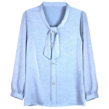 Load image into Gallery viewer, New 2021 Autumn Long Sleeve Women&#39;s Blouse Shirt Fashion Casual Bow Folds Chiffon Shirt Plus Size Loose Tops Clothing