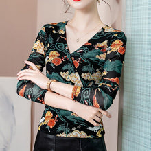 Load image into Gallery viewer, New 2021 Autumn Winter Women&#39;s T-Shirt Fashion Casual Long Sleeve V-Neck Mesh Tops M-4XL Plus Size Women Clothing