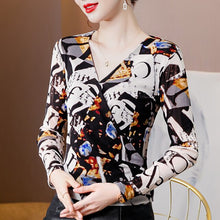 Load image into Gallery viewer, New 2021 Autumn Winter Women&#39;s T-Shirt Fashion Casual Long Sleeve V-Neck Mesh Tops M-4XL Plus Size Women Clothing