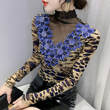 Load image into Gallery viewer, New 2021 Autumn Winter Women&#39;s T-Shirt Fashion Sexy Hollow Out Long Sleeve Lace Tops M-3XL Plus Size Blusas Patchwork tshirt