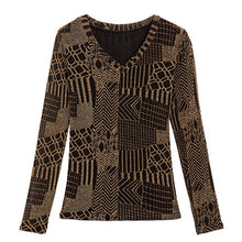 Load image into Gallery viewer, New 2021 Autumn Women Tops Fashion Casual V-neck Versatile Slim Long-sleeved Bright Silk Bottoming Shirt Blusas