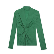 Load image into Gallery viewer, New 2021 Autumn Women&#39;s T-Shirt Fashion Casual V-Neck Long-Sleeved Hollow Out Lace Tops Plus Size Women Clothing