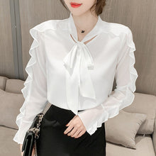 Load image into Gallery viewer, New 2021 Spring Long Sleeve Women Blouse Shirt Fashion Casual Solid Color Ruffles Blouse Office Lady Tops Clothing