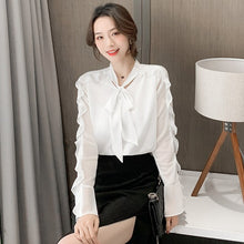 Load image into Gallery viewer, New 2021 Spring Long Sleeve Women Blouse Shirt Fashion Casual Solid Color Ruffles Blouse Office Lady Tops Clothing