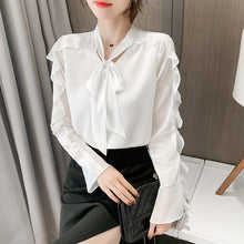 Load image into Gallery viewer, New 2021 Spring Long Sleeve Women Blouse Shirt Fashion Casual Solid Color Ruffles Blouse Office Lady Tops Clothing