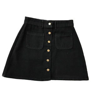 New 2021 Spring Summer TRF Womens ALine Jeans Short Denim Mini Skirt Button Off Double Pockets Harajuku Sexy Y2K Falda Skirts