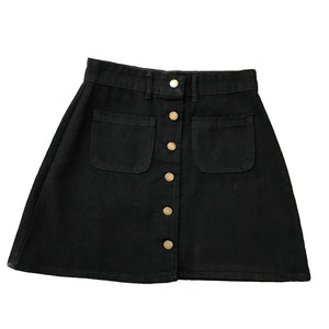 New 2021 Spring Summer TRF Womens ALine Jeans Short Denim Mini Skirt Button Off Double Pockets Harajuku Sexy Y2K Falda Skirts