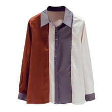 Load image into Gallery viewer, New 2021 Spring Women&#39;s Shirt Fashion Casual Long Sleeve Patchwork Chiffon Blouse Elegnt Slim Office Lady Tops Blusas