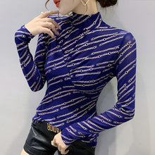 Load image into Gallery viewer, New 2021 Spring Women&#39;s T-Shirt Fashion Casual Long Sleeved Turtleneck Pleated Bottoming Shirt M-3XL Plus Size Blusas