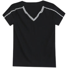 Load image into Gallery viewer, New 2021 Summer Short Sleeve Mesh Tops Fashion Casual Beading Women&#39;s T-Shirt Plus Size Lady Blusas Clothes