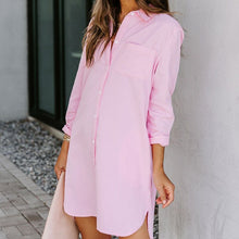 Load image into Gallery viewer, New 2022 Spring 100% Cotton White Long Shirt Women Elegant  Plus Blouses Turn-down Collar Long Sleeve Dress Women&#39;s Green Shirts