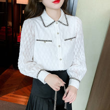 Load image into Gallery viewer, New 2022 Spring Women&#39;s Shirt Fashion Casual Long Sleeved Turn Down Collar Chiffon Blouse Office Lady Tops Blusas