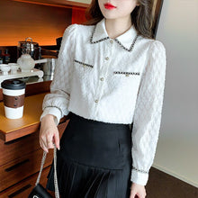 Load image into Gallery viewer, New 2022 Spring Women&#39;s Shirt Fashion Casual Long Sleeved Turn Down Collar Chiffon Blouse Office Lady Tops Blusas