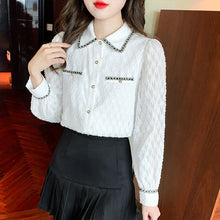 Load image into Gallery viewer, New 2022 Spring Women&#39;s Shirt Fashion Casual Long Sleeved Turn Down Collar Chiffon Blouse Office Lady Tops Blusas