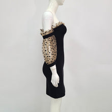 Load image into Gallery viewer, New Arrival Women Autumn Sexy Off Shoulder Mesh Black Mini Bodycon Bandage Dress 2021 Elegant Evening Party Dress Vestido