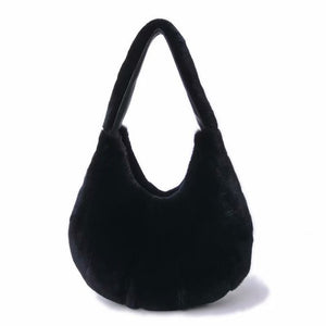 New Arrivals Women&#39;s Real Rex Rabbit Fur Handbags Fashion Fur Shoulder Bags Large Capacity Totes S7985