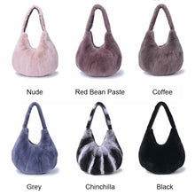 Load image into Gallery viewer, New Arrivals Women&#39;s Real Rex Rabbit Fur Handbags Fashion Fur Shoulder Bags Large Capacity Totes S7985