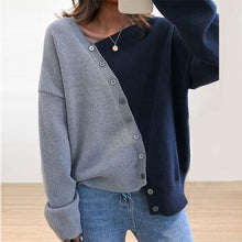 Load image into Gallery viewer, New Autumn Winter Casual Irregular Sweater Fashion Patchwork Button Harajuku Knitted Tops Women Long Sleeve Jumper Tops Pullover