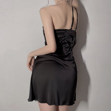 Load image into Gallery viewer, New Black Sexy Halter Neck Hot Sling Nightgown Female Lace See-Through Slim Nightdress Home Dress Size M L