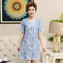 Load image into Gallery viewer, New Brand Cartoon Sleepwear Nightgown Short Sleeve Women 100% Cotton Nightdress Casual Summer Sexy Nightwear Sleepshirt