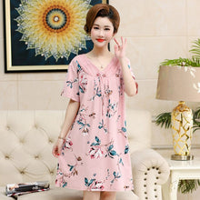 Load image into Gallery viewer, New Brand Cartoon Sleepwear Nightgown Short Sleeve Women 100% Cotton Nightdress Casual Summer Sexy Nightwear Sleepshirt