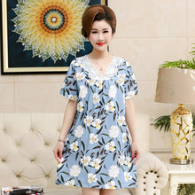 Load image into Gallery viewer, New Brand Cartoon Sleepwear Nightgown Short Sleeve Women 100% Cotton Nightdress Casual Summer Sexy Nightwear Sleepshirt