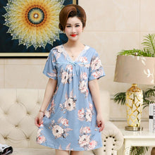 Load image into Gallery viewer, New Brand Cartoon Sleepwear Nightgown Short Sleeve Women 100% Cotton Nightdress Casual Summer Sexy Nightwear Sleepshirt