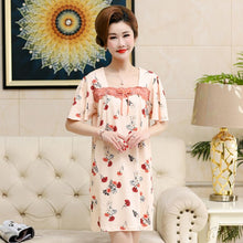 Load image into Gallery viewer, New Brand Cartoon Sleepwear Nightgown Short Sleeve Women 100% Cotton Nightdress Casual Summer Sexy Nightwear Sleepshirt