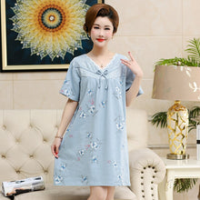 Load image into Gallery viewer, New Brand Cartoon Sleepwear Nightgown Short Sleeve Women 100% Cotton Nightdress Casual Summer Sexy Nightwear Sleepshirt