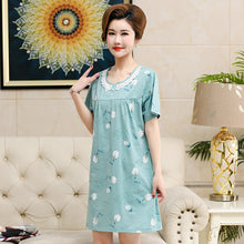 Load image into Gallery viewer, New Brand Cartoon Sleepwear Nightgown Short Sleeve Women 100% Cotton Nightdress Casual Summer Sexy Nightwear Sleepshirt