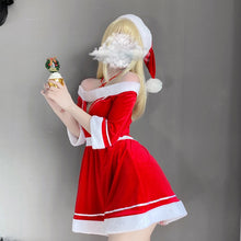 Load image into Gallery viewer, New Christmas Uniform Cosplay Costumes Sexy Red Lingerie Christmas Queen Adorable Dress Hot Erotic Girl Fuzzy Bodysuit For Women