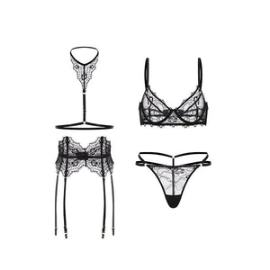 New Embroidery Lingerie Set Ultrathin Underwear Set Sexy Lace Bra Plus Size Bra Set Push Up Bras and Panty Set