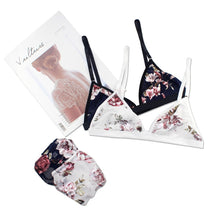 Load image into Gallery viewer, New Fashion Printing Lace Brelette Floral Women Bra and Panties Set Comfortable Femme Bra Sets Back Closure Ladies Underwear Set