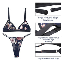 Load image into Gallery viewer, New Fashion Printing Lace Brelette Floral Women Bra and Panties Set Comfortable Femme Bra Sets Back Closure Ladies Underwear Set