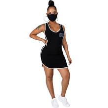 Load image into Gallery viewer, New Fashion Women Ladies Bodycon Short Sleeve O neck Letter Printed Party Club Summer Short Mini Dress Wholesale Items