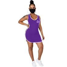 Load image into Gallery viewer, New Fashion Women Ladies Bodycon Short Sleeve O neck Letter Printed Party Club Summer Short Mini Dress Wholesale Items