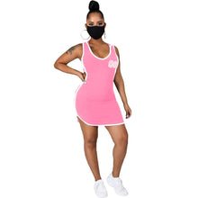 Load image into Gallery viewer, New Fashion Women Ladies Bodycon Short Sleeve O neck Letter Printed Party Club Summer Short Mini Dress Wholesale Items