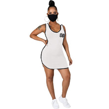 Load image into Gallery viewer, New Fashion Women Ladies Bodycon Short Sleeve O neck Letter Printed Party Club Summer Short Mini Dress Wholesale Items