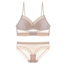 Load image into Gallery viewer, New Fashion  Women&#39;s underwear Set Lace Sexy Dot Mesh Push-up Bra And Panty Sets Comfort Brassiere French Cotton Lingerie set