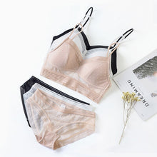 Load image into Gallery viewer, New Fashion  Women&#39;s underwear Set Lace Sexy Dot Mesh Push-up Bra And Panty Sets Comfort Brassiere French Cotton Lingerie set
