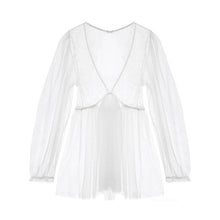 Load image into Gallery viewer, New Female V-Neck Backless Sleepwear Embroidery Ladies Nightie High Quality Sexy Satin Nightwear Women Lace Sling Night Dress