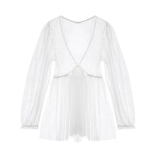 Load image into Gallery viewer, New Female V-Neck Backless Sleepwear Embroidery Ladies Nightie High Quality Sexy Satin Nightwear Women Lace Sling Night Dress