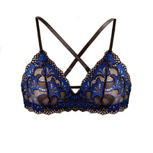 Load image into Gallery viewer, New Floral Embroidery Sexy Lingerie Underwear Women Set Underwire Bra Lingerie Set Perspective Sensual Garter Belt Brief Set