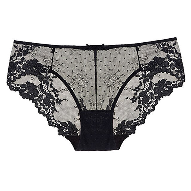New Floral Lace Panties Low-Rise Dot mesh Women Panties Sexy Hollow Briefs Female Underwear Ladies Underpants Sexy Lingerie S-XL