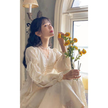 Load image into Gallery viewer, New French Retro Gentle Super Fairy Sweet Spring Autumn Women Dress High-end French Lace Dresses Apricot  Color
